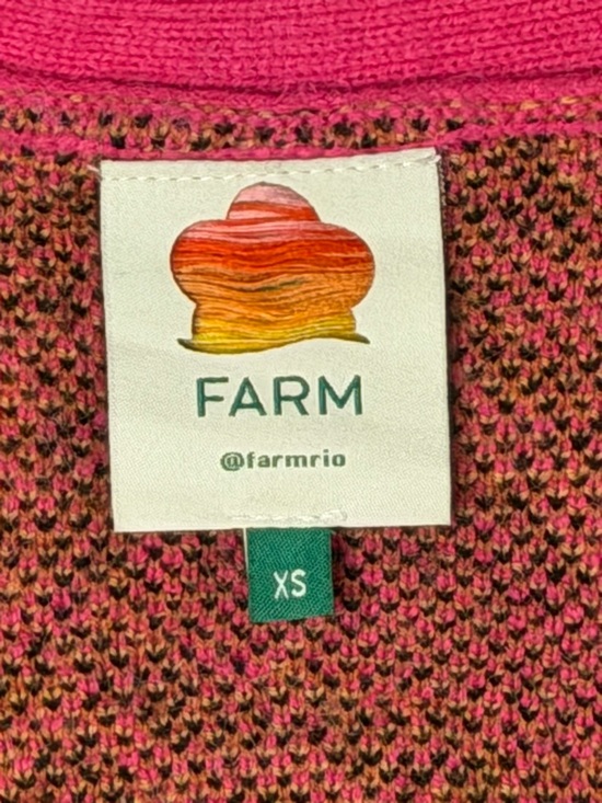 FARM Rio Croco Knit Cardigan Women’s Size XS Oversized Fit - Picture 3 of 15